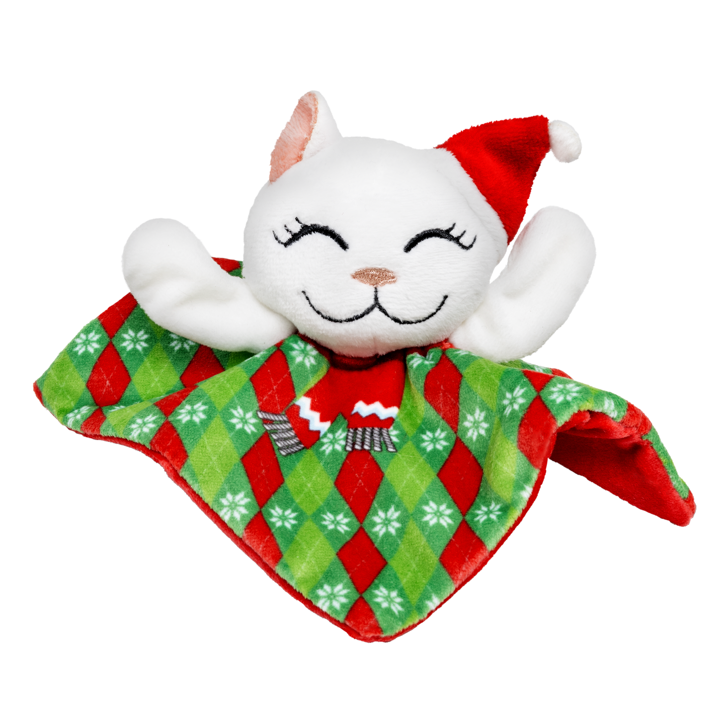 KONG Holiday Crackles Santa Kitty Argyle