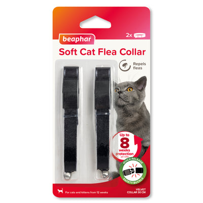 Beaphar Soft Velvet Flea Collar for Cats – Twin Pack 30cm