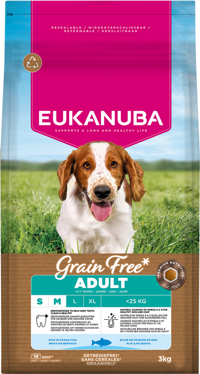 Eukanuba Grain Free - Ocean Fish -  Adult Small/Medium 3kg