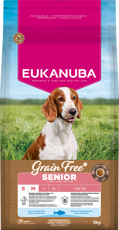 Eukanuba Grain Free - Ocean Fish -  Senior Small/Medium 3kg