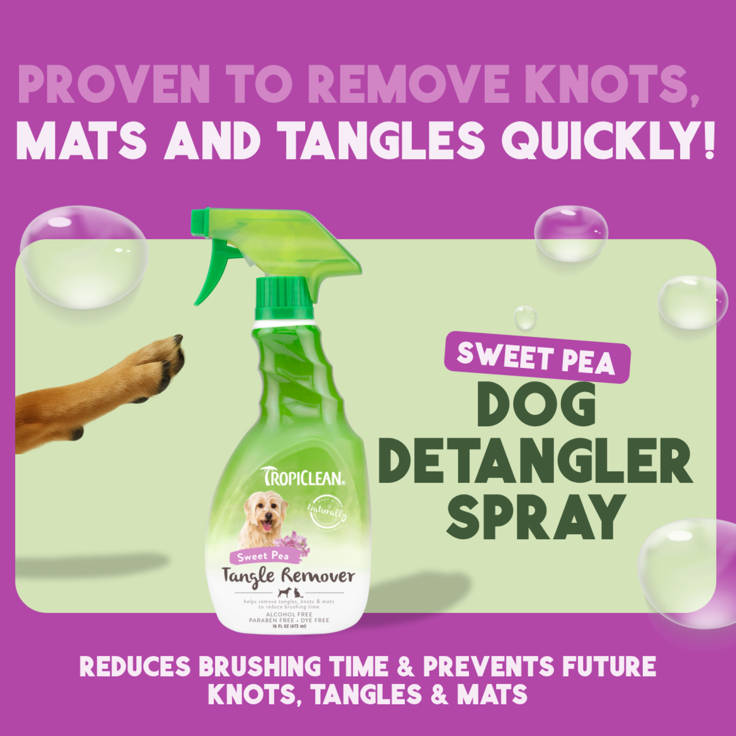 TropiClean Sweet Pea Tangle Remover 473ml