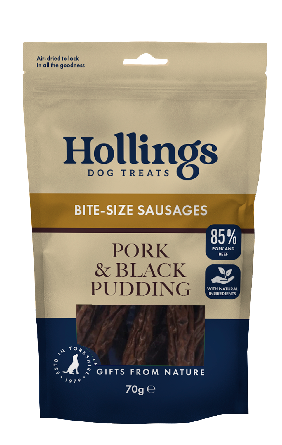 Hollings Gourmet Sausages Pork & Black Pudding 70g