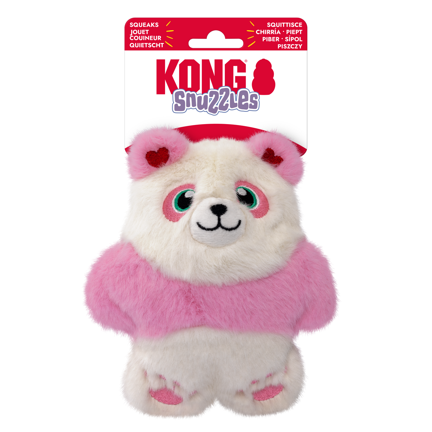 KONG Valentines Snuzzles Panda Pink Small