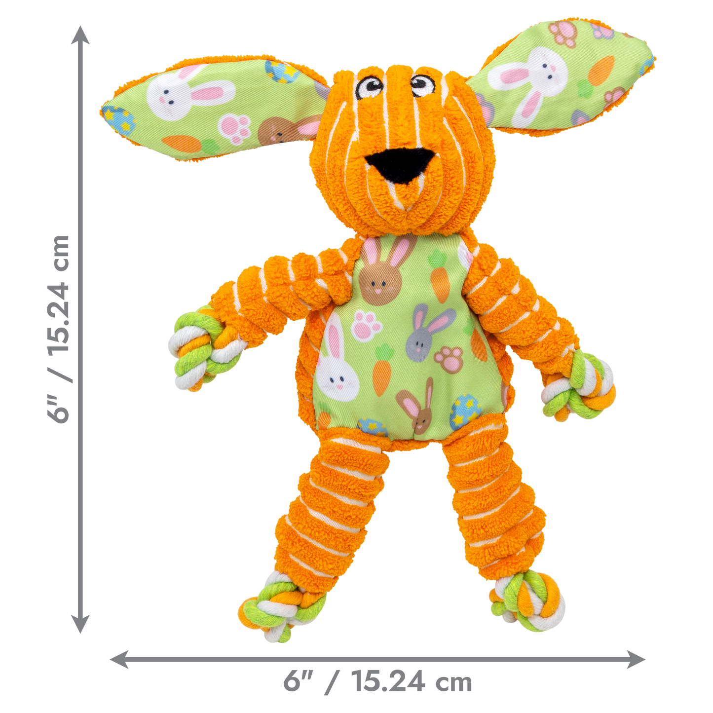 KONG Spring Floppy Knots Bunny Orange Small/Medium