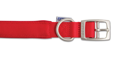 Viva Nylon Padded Buckle Collar Red 25mm X39-48cm Sz 5