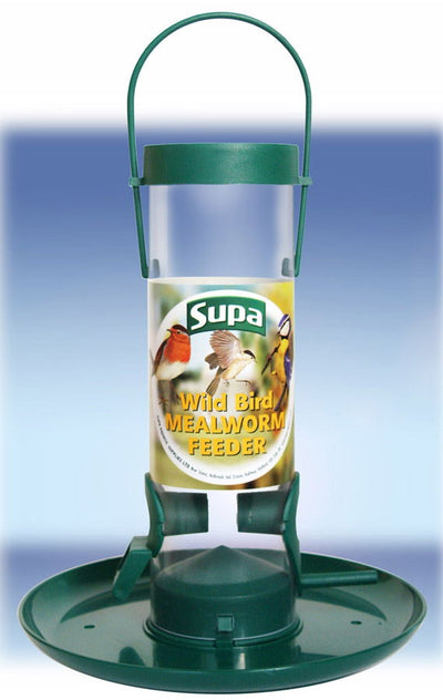 Supa Plastic 2 Port Mealworm Feeder & Tray Green 20cm (8 Inch)