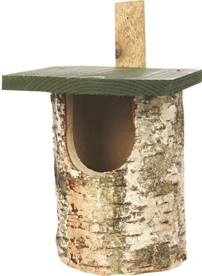 National Trust Birch Log Nest Box Open