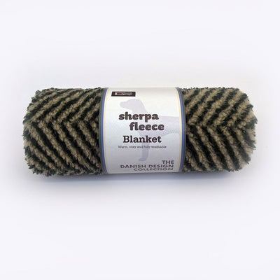 Fleece Green Herringbone Blanket Large