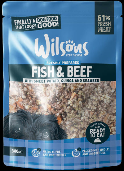 Wilsons Fresh Fish and Beef Wet Pouch 380g
