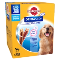 PEDIGREE DENTASTIX Daily Adult Large Dog Treats 105 x Dental Sticks 4.05kg