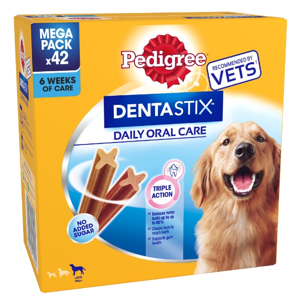 PEDIGREE DENTASTIX Daily Adult Large Dog Treats 42 x Dental Sticks 1.62kg