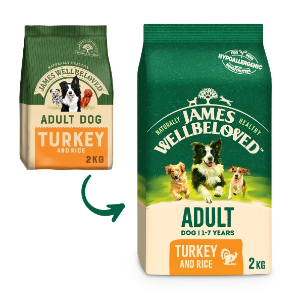 James Wellbeloved Adult Complete Dry Dog Food Turkey & Rice 2 kg