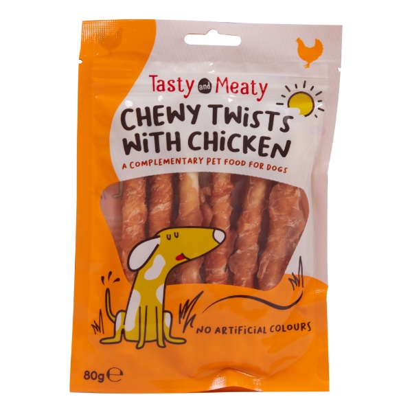 Tasty & Meaty Chewy Twists With Chicken 80g